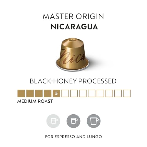 Nespresso Original Master Origin Nicaragua Coffee Capsules, Intensity 5, Medium Roast Espresso Pods, Aluminium, 50 Count (5 x 10), Black Honey Process Arabica for Espresso and Lungo, Pods with Sweet Cereal and Honey Notes - Image 2