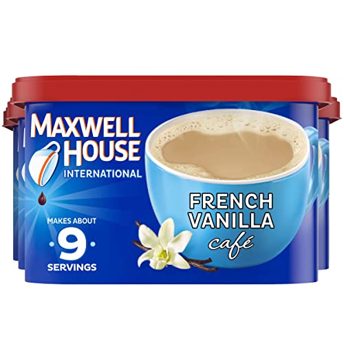 Maxwell House International French Vanilla Café-Style Instant Coffee Beverage Mix Bulk Pack, 33.6 oz (4 ct Pack of 8.4 oz Canisters)