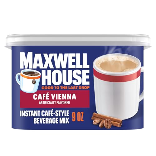 Maxwell House International Cafe Vienna Instant Beverage Mix, Cafe-Style Quick Coffee, 9 oz Canister, Kosher Dairy