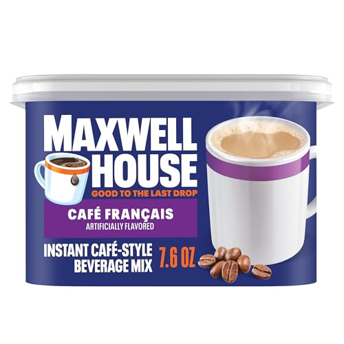 Maxwell House International Cafe Francais Instant Beverage Mix, Cafe-Style Quick Coffee, 7.6 oz Canister, Kosher Dairy